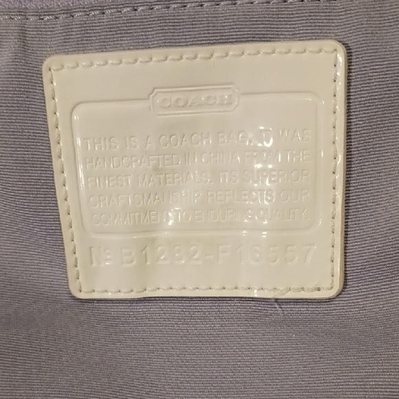 Coach Beige and White Signature Crossbody Bag - Picture 2 of 13